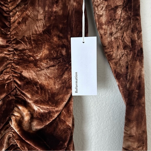 NWT Reformation Heath Dress in Copper Marble - Picture 3 of 6